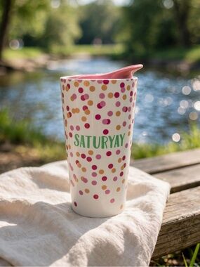 Tag Saturday Ceramic Travel Mug